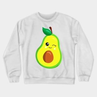 Avocado Costume Vegan Winking Cute Avocado Girls Kids gift Crewneck Sweatshirt